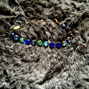 Sabika rose gold, mixed blues large size bracelet